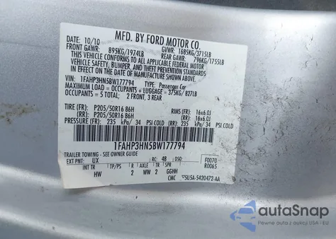 2011 Ford Focus Sel из США, поврежденный, VIN 1FAHP3HN5BW177794